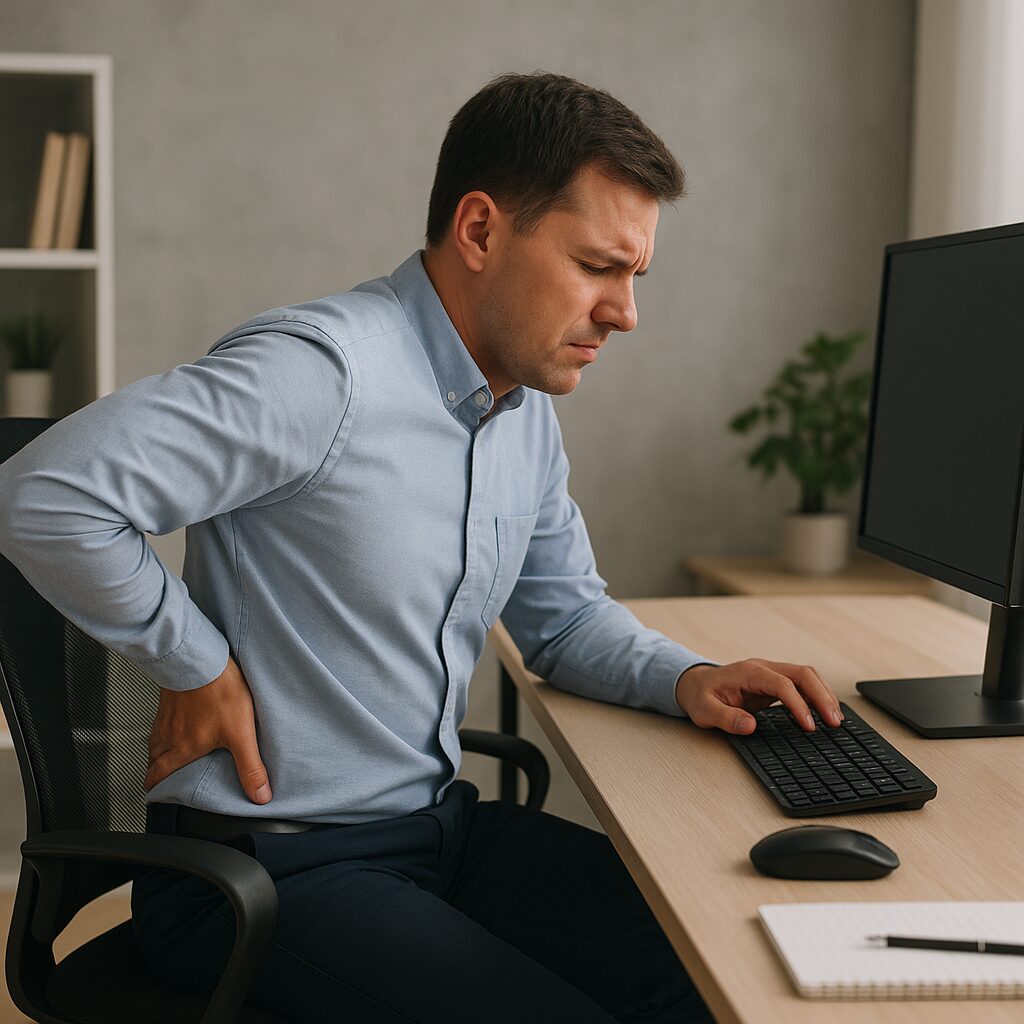 Praca siedząca a ból korzonków – jak zadbać o plecy przy biurku